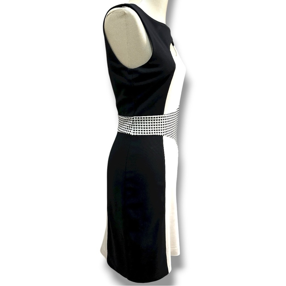 417 Patrizia Luca |NWOT Milano Black & White Colorblock Sheath Dress (size XS-S) - Picture 4 of 13